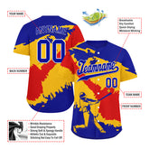 Custom Yellow Fiery Red Venezuelan Flag Personalized Authentic Baseball Jersey BSBJ01-E06022-1